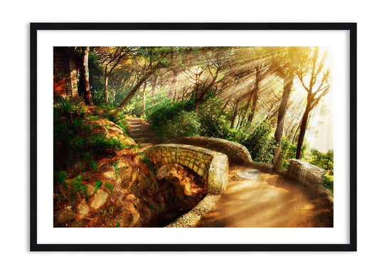 Obraz w ramie ARTTOR Prosto z mostku w baśniowy las - park most kamień, F1BAA100x70-2800, 100x70 cm ARTTOR