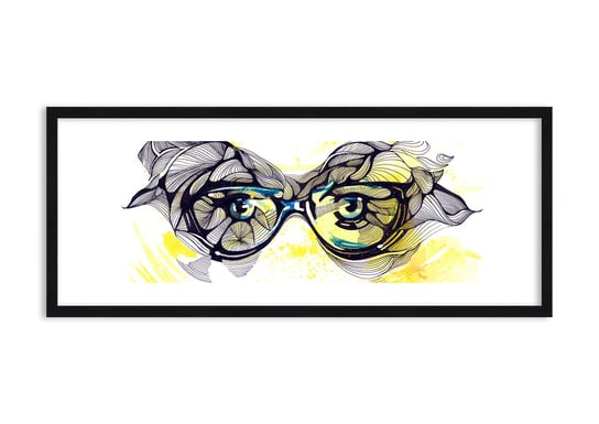 Obraz w ramie ARTTOR Przez błękitne okulary - abstrakcja okulary, F1BAB120x50-3028, 120x50 cm ARTTOR