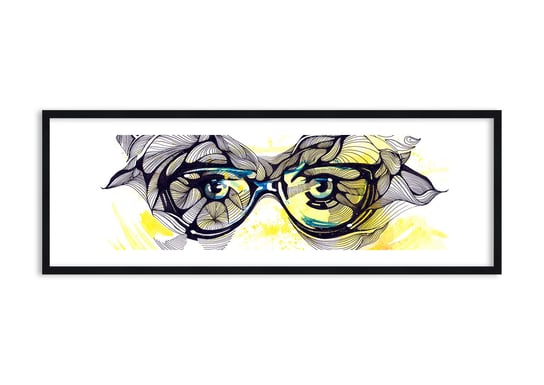 Obraz w ramie ARTTOR Przez błękitne okulary - abstrakcja okulary, F1BAB140x50-3028, 140x50 cm ARTTOR