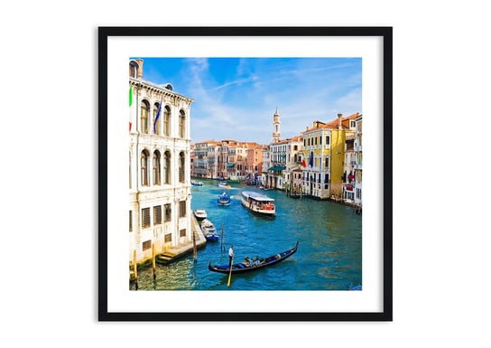 Obraz w ramie ARTTOR Ruch uliczny jedyny na świecie - Wenecja kanał , F1BAC70x70-0428, 70x70 cm ARTTOR