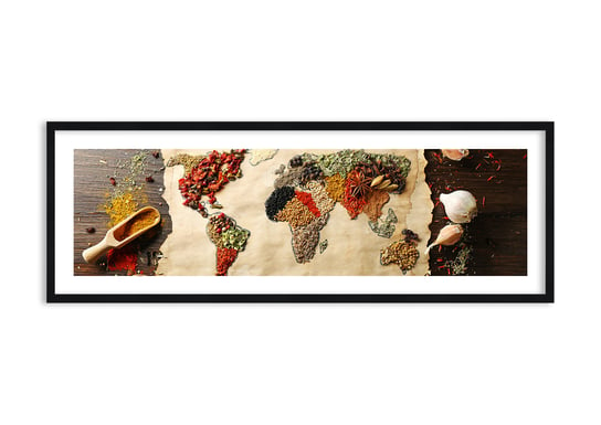 Obraz w ramie ARTTOR Wszystkie smaki świata - mapa przyprawy , F1BAB140x50-2832, 140x50 cm ARTTOR