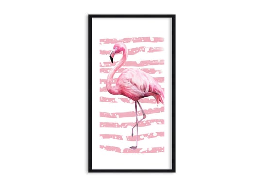 Obraz w ramie ARTTOR Z godnościa, choć na różowo - flaming ptak róż, F1BPA55x100-3938, 55x100 cm ARTTOR