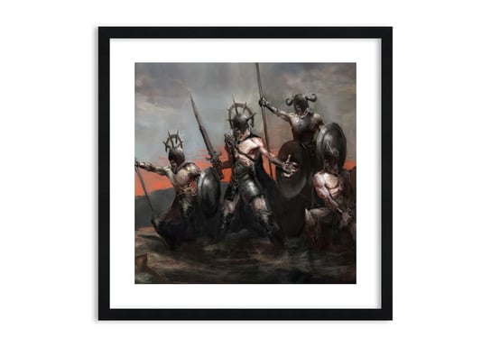 Obraz w ramie ARTTOR Z tarczą lub na tarczy - wojownik Wiking , F1BAC60x60-3641, 60x60 cm ARTTOR