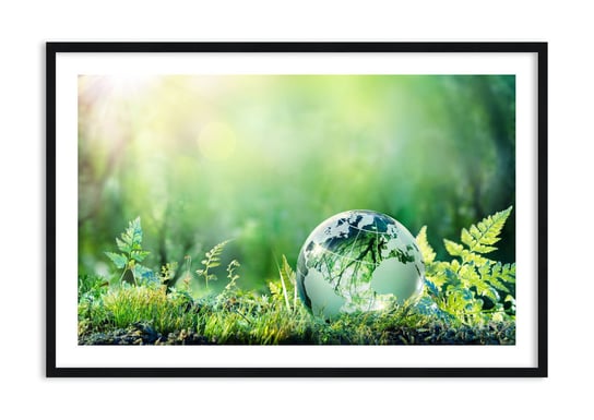 Obraz w ramie ARTTOR Zielona planeta - globus paproć, F1BAA120x80-4041, 120x80 cm ARTTOR
