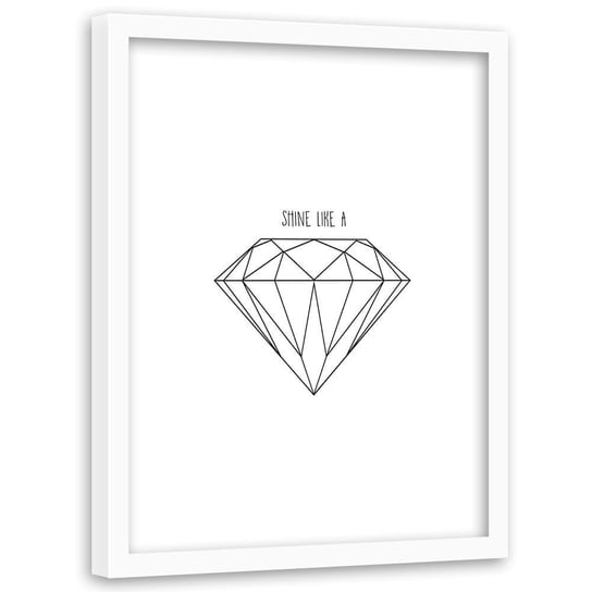 Obraz w ramie białej FEEBY, Diament Geometryczny 80x120 Feeby