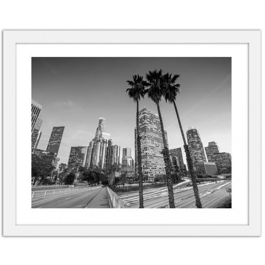 Obraz w ramie białej FEEBY Downtown Los Angeles, 120x80 cm Feeby
