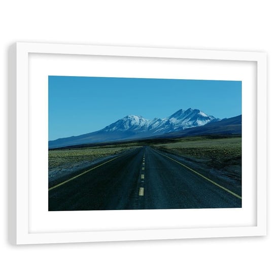 Obraz w ramie białej FEEBY, Droga przez pustkowie 4, 120x80 cm Feeby