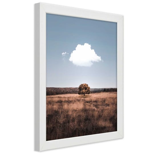 Obraz w ramie białej FEEBY, Drzewo Pole Krajobraz obraz 70x100 Feeby