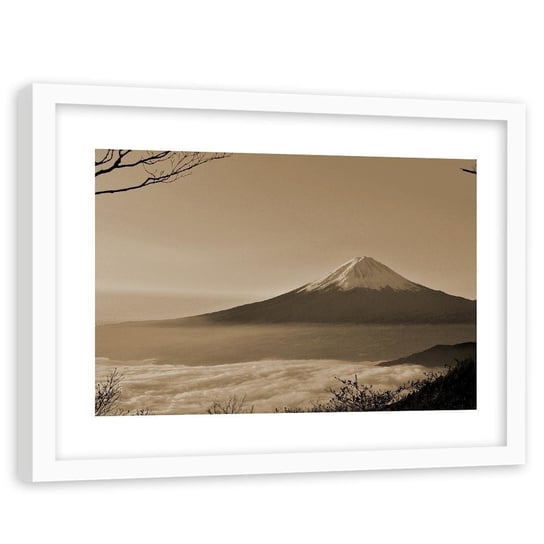 Obraz w ramie białej FEEBY, Góra fuji 1, 120x80 cm Feeby