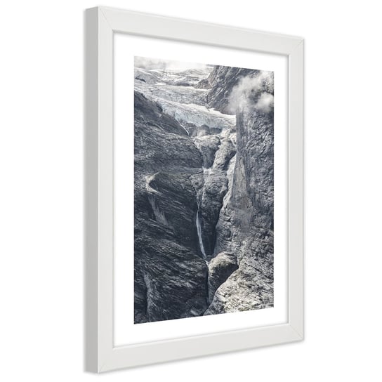 Obraz w ramie białej FEEBY, Góry Widok Skały Natura 20x30 Feeby
