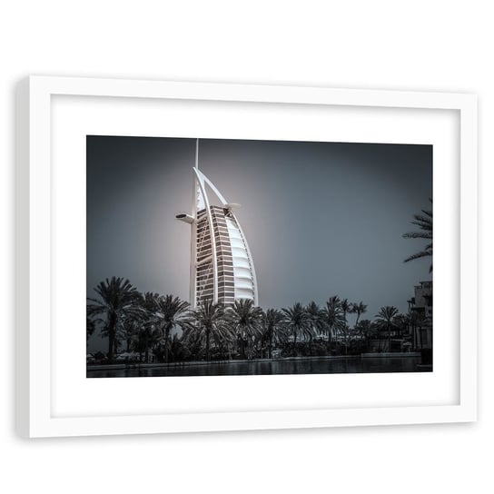 Obraz w ramie białej FEEBY, Hotel Burdż al-Arab w Dubaju 120x80 Feeby