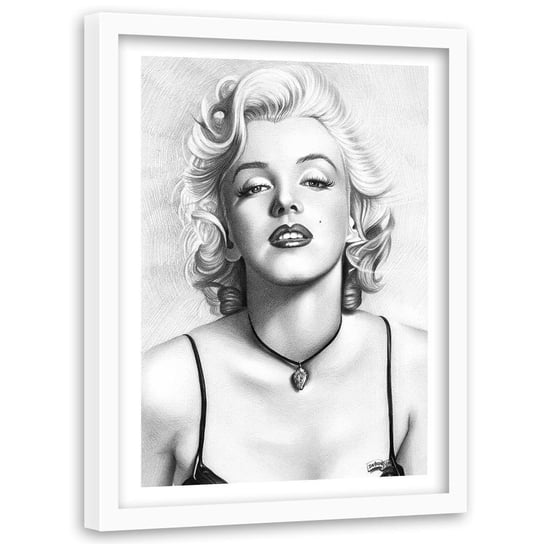 Obraz w ramie białej FEEBY, Marilyn Monroe Aktorka 40x60 Feeby