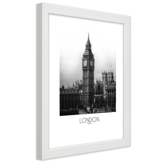 Obraz w ramie białej FEEBY, Miasto Londyn - Big Ben 30x45 Feeby