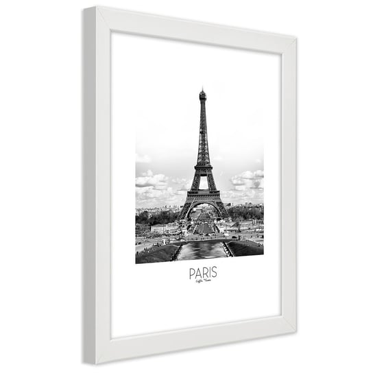Obraz w ramie białej FEEBY, Miasto Paryż Wieża Eiffla 30x45 Feeby