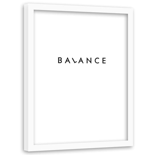 Obraz w ramie białej FEEBY, Napis Balance 20x30 Feeby