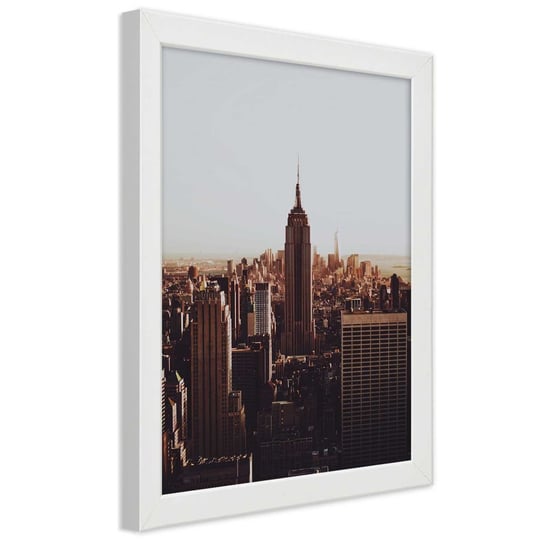 Obraz w ramie białej FEEBY, Nowy Jork Empire Miasto 30x45 Feeby