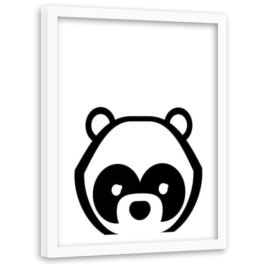 Obraz w ramie białej FEEBY, Panda Miś Zwierzęta 80x120 Feeby
