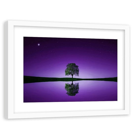 Obraz w ramie białej FEEBY, Samotne drzewo 3, 120x80 cm Feeby