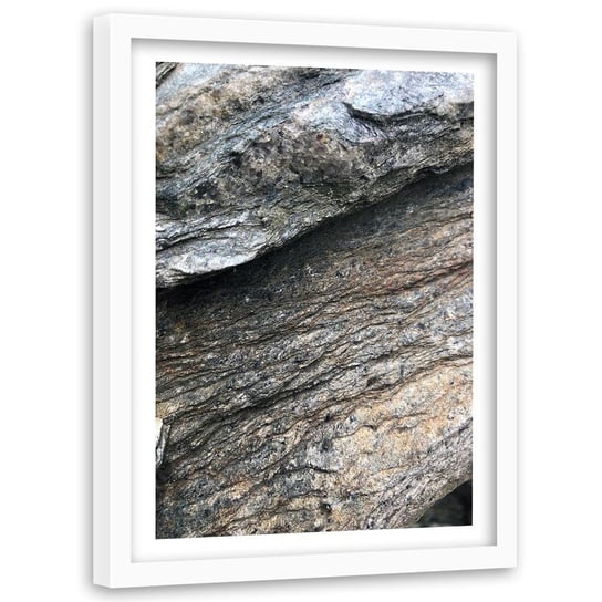 Obraz w ramie białej FEEBY, Skała, 80x120 cm Feeby