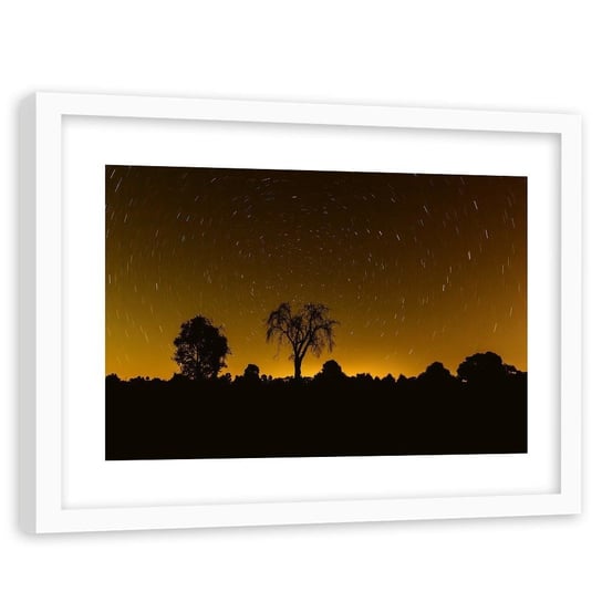 Obraz w ramie białej FEEBY, Światła gwiazd 3, 60x40 cm Feeby