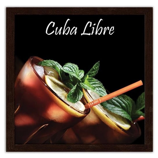 Obraz w ramie brązowej FEEBY Cuba libre, 40x40 cm Feeby
