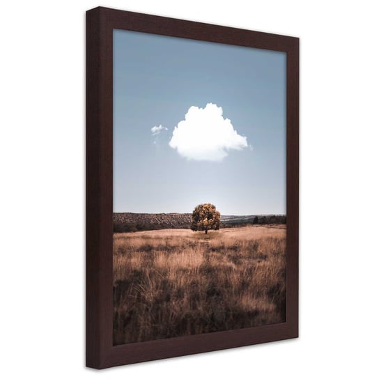 Obraz w ramie brązowej FEEBY, Drzewo Pole Krajobraz obraz 70x100 Feeby