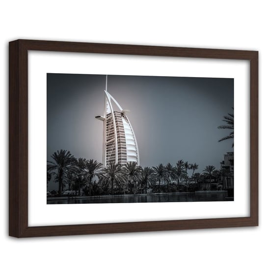 Obraz w ramie brązowej FEEBY, Hotel Burdż al-Arab w Dubaju 60x40 Feeby