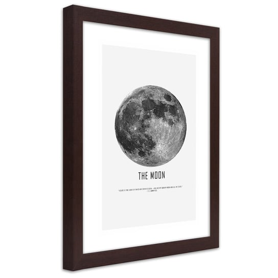 Obraz w ramie brązowej FEEBY, Księżyc Kosmos Noc 30x45 Feeby