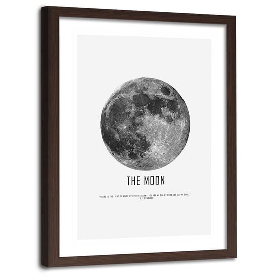 Obraz w ramie brązowej FEEBY, Księżyc Kosmos Noc 60x90 Feeby