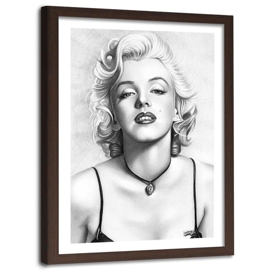 Obraz w ramie brązowej FEEBY, Marilyn Monroe Aktorka 80x120 Feeby
