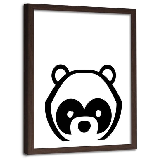 Obraz w ramie brązowej FEEBY, Panda Miś Zwierzęta 60x90 Feeby