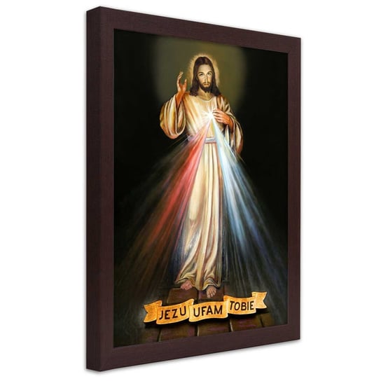 Obraz w ramie brązowej FEEBY, RELIGIJNY Jezu Ufam Tobie 20x30 Feeby