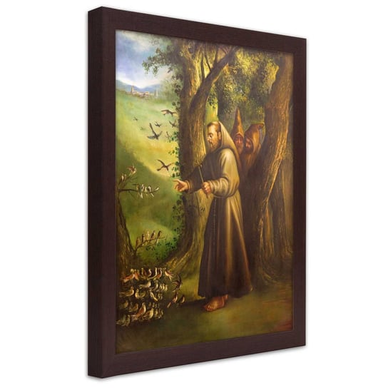 Obraz w ramie brązowej FEEBY, REPRODUKCJA Święty Franciszek z Asyżu 20x30 Feeby