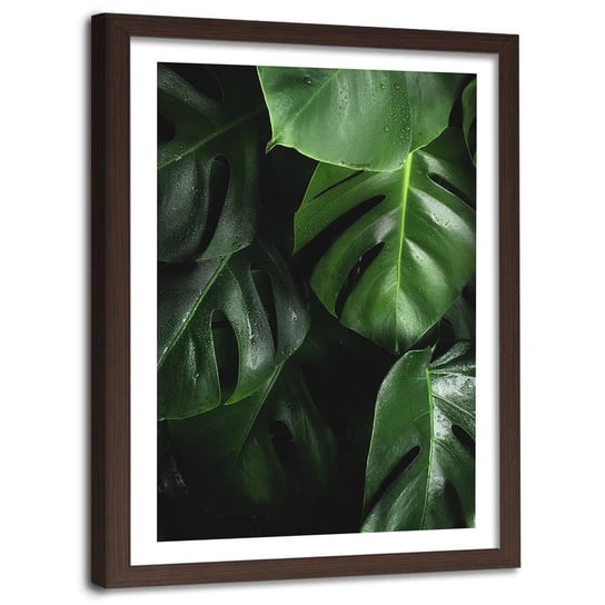 Obraz w ramie brązowej FEEBY, Soczysta zieleń, 40x60 cm Feeby