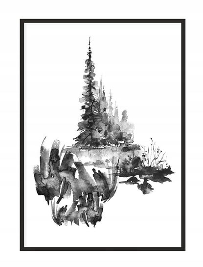 Obraz w ramie czarnej E-DRUK, Akwarela, 33x43 cm, P1672 e-druk