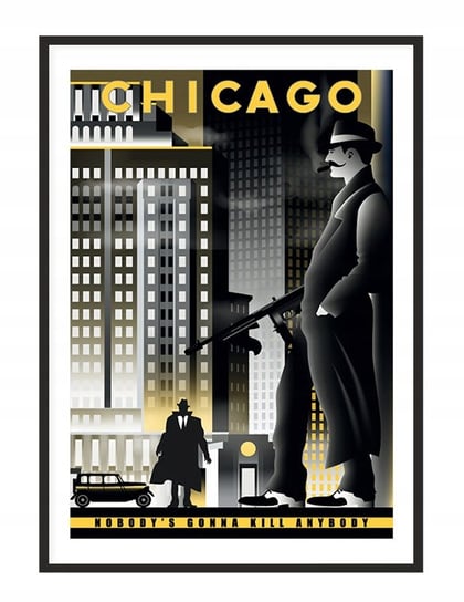 Obraz w ramie czarnej E-DRUK, Chicago, 33x43 cm, P1291 e-druk