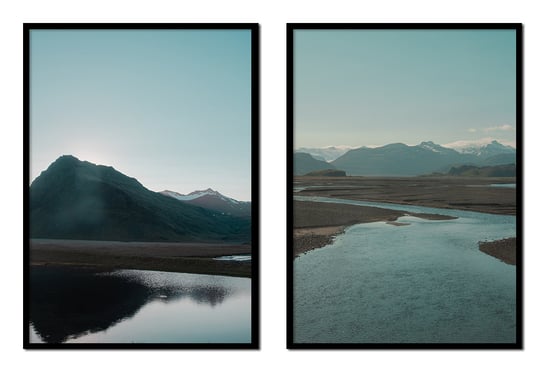 Obraz w ramie czarnej E-DRUK, Dyptyk Góry, 53x73 cm, P1721 e-druk