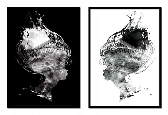Obraz w ramie czarnej E-DRUK, Dyptyk Ona, 53x73 cm, P1716 e-druk