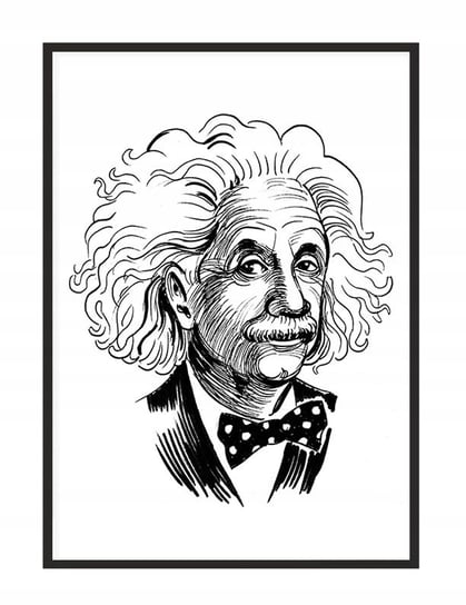 Obraz w ramie czarnej E-DRUK, Einstein, 33x43 cm, P1401 e-druk