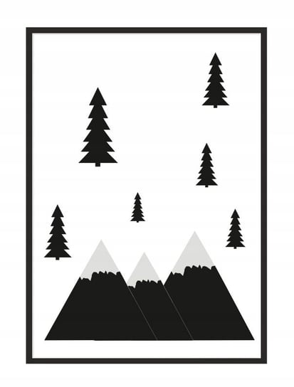 Obraz w ramie czarnej E-DRUK, Góry, 33x43 cm, P044 e-druk