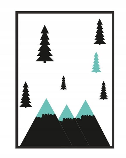 Obraz w ramie czarnej E-DRUK, Góry, 33x43 cm, P090 e-druk