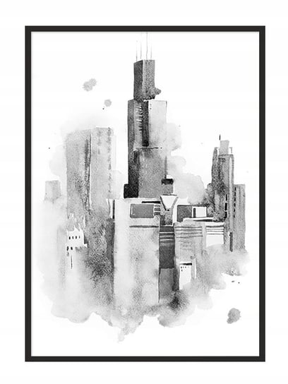 Obraz w ramie czarnej E-DRUK, Miasto, 53x73 cm, P847 e-druk