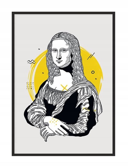 Obraz w ramie czarnej E-DRUK, Mona Lisa, 33x43 cm, P1404 e-druk