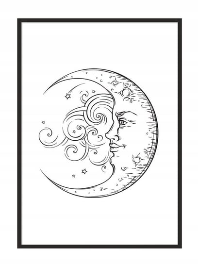 Obraz w ramie czarnej E-DRUK, Moon, 33x43 cm, P883 e-druk