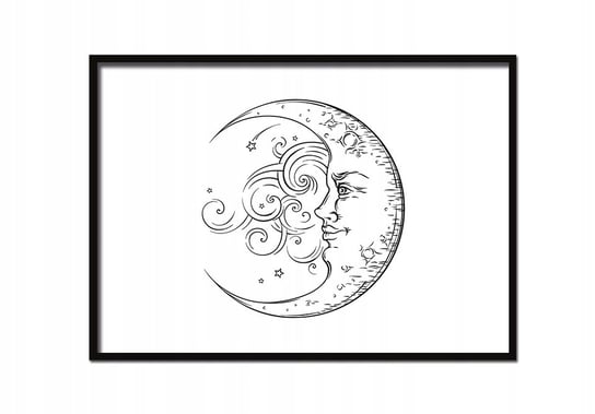 Obraz w ramie czarnej E-DRUK, Moon, 43x33 cm, P883 e-druk