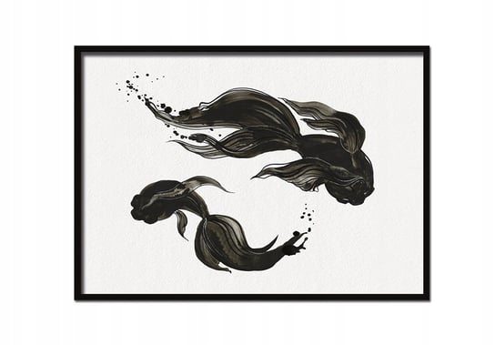 Obraz w ramie czarnej E-DRUK, Ryby, 53x73 cm, P920 e-druk