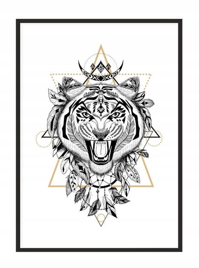Obraz w ramie czarnej E-DRUK, Tribal Tygrys, 33x43 cm, P1793 e-druk