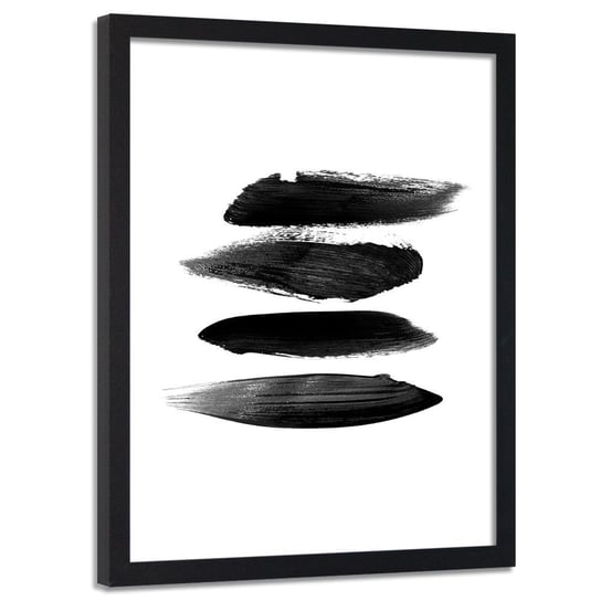 Obraz w ramie czarnej FEEBY, Abstrakcja Czarno Biały 60x90 Feeby