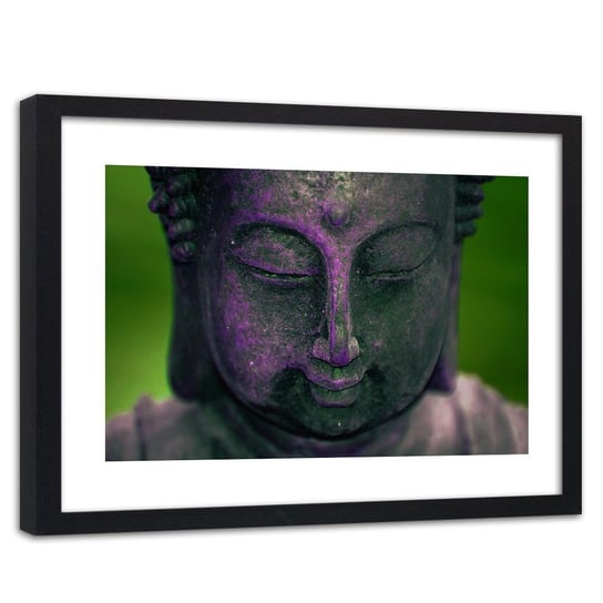 Obraz w ramie czarnej FEEBY, Buddha ZEN Symbol wiara lila 90x60 Feeby