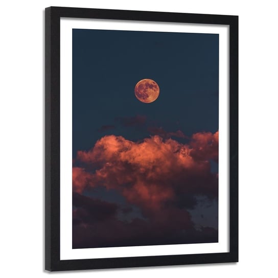 Obraz w ramie czarnej FEEBY, Chmury Niebo Księżyc 40x60 Feeby